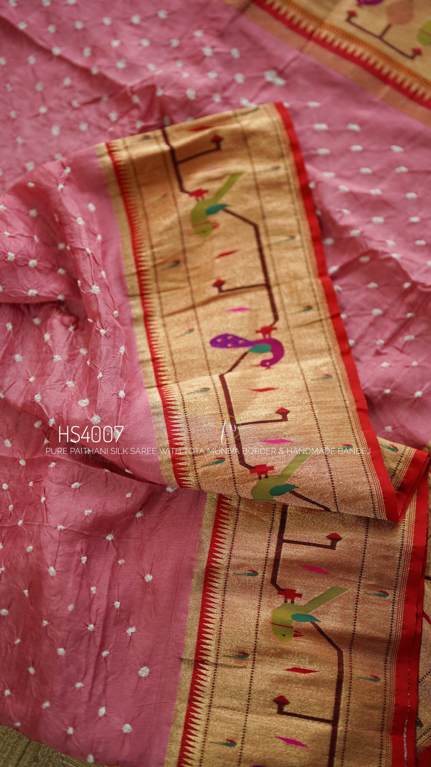Pure Paithani Silk Saree-AM-PPSS-PINK-003