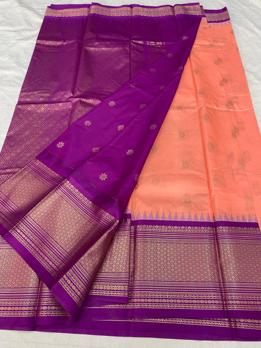Semi Gadwal Saree-AM-SGS-PEACH-009