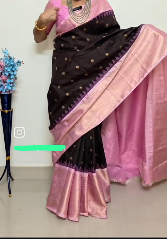 Vintage Gadwal saree-AM-VGS-BLACK-013