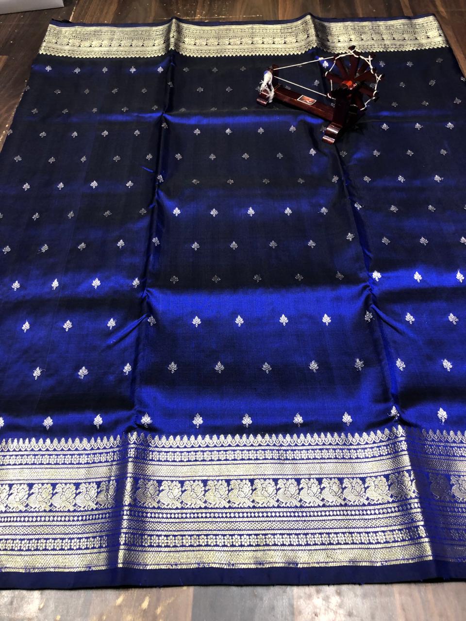 Venkatagiri Pure Pattu Saree-AM-VPPS-ROYAL BLUE-026