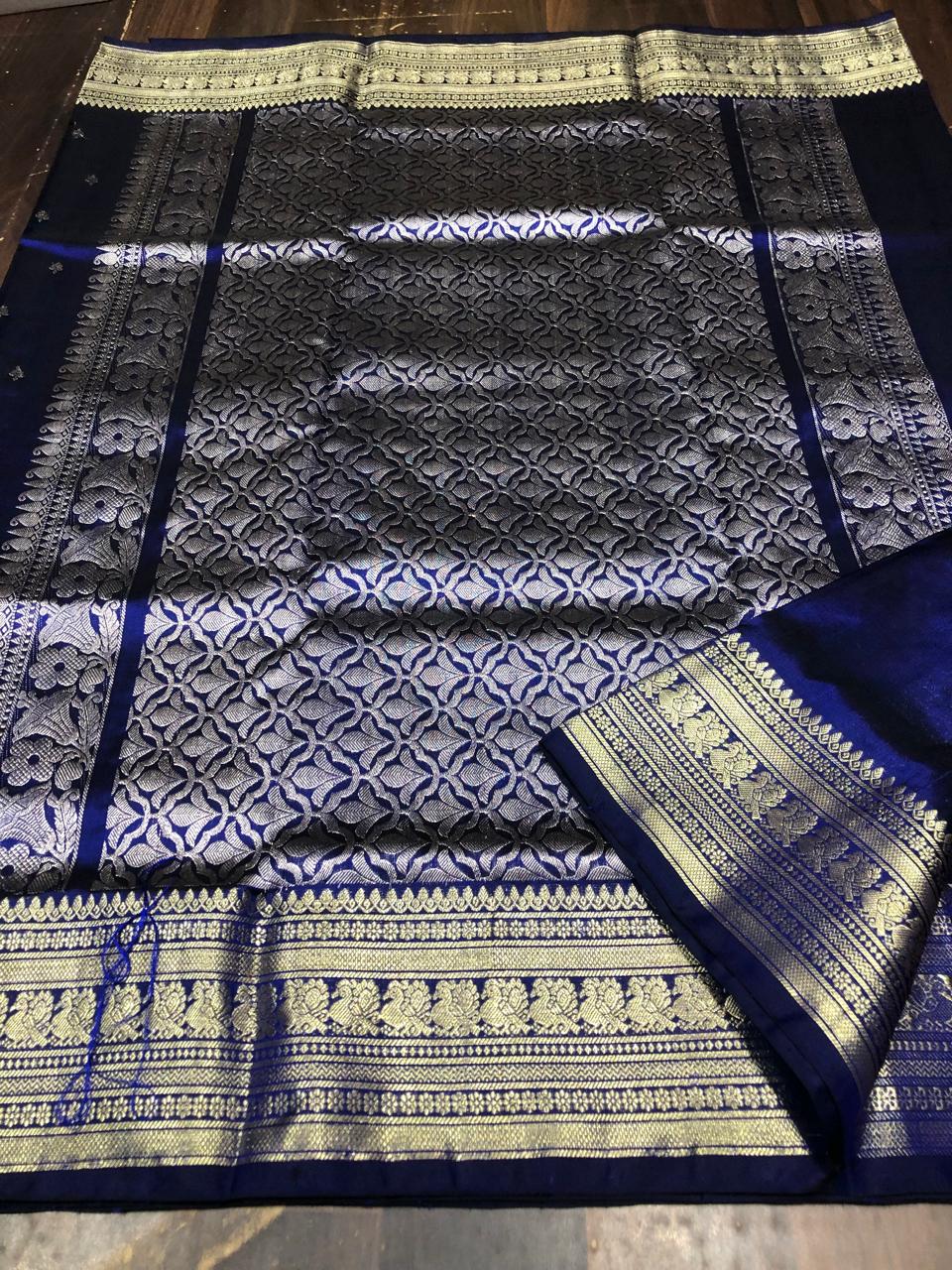 Venkatagiri Pure Pattu Saree-AM-VPPS-ROYAL BLUE-026