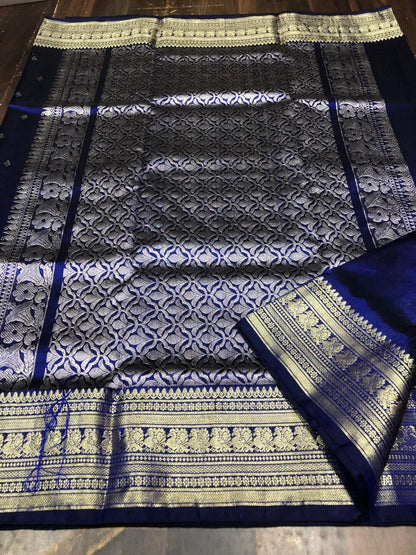 Venkatagiri Pure Pattu Saree-AM-VPPS-ROYAL BLUE-026