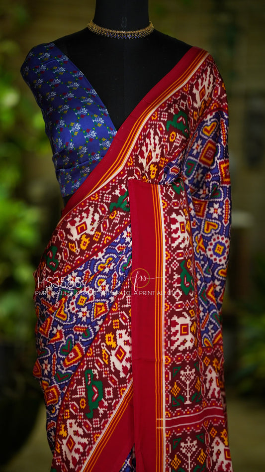Pure Gajji Silk Saree-AM-PGSS-RED-001