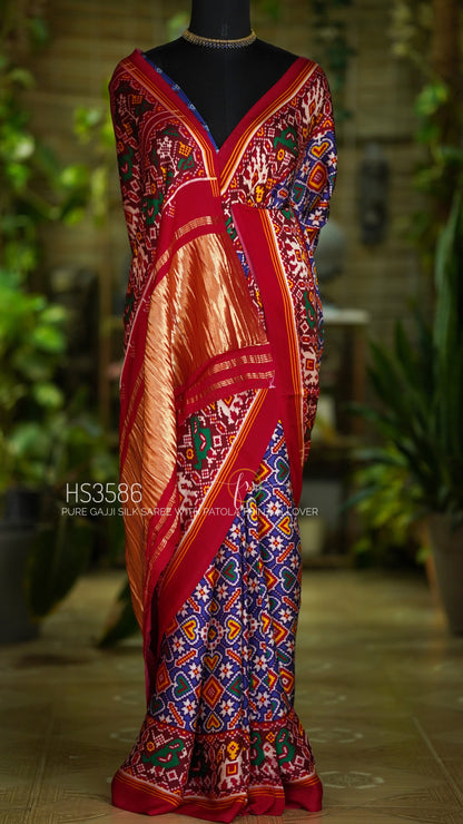 Pure Gajji Silk Saree-AM-PGSS-RED-001
