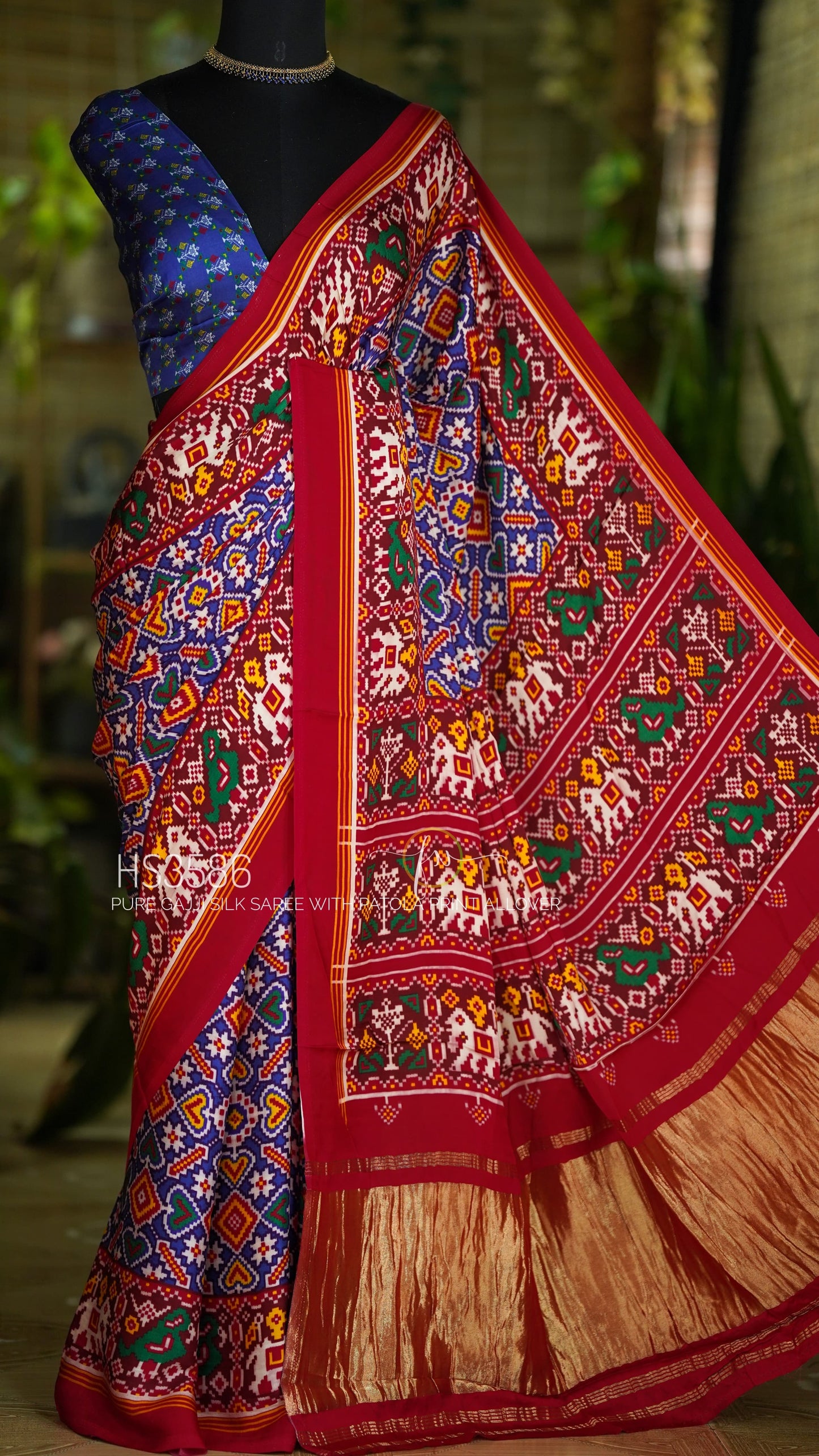 Pure Gajji Silk Saree-AM-PGSS-RED-001