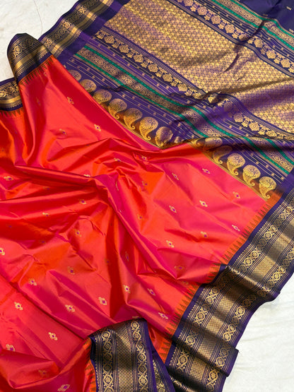 Gadwal Pattu Saree-AM-GPS-ORANGE-003