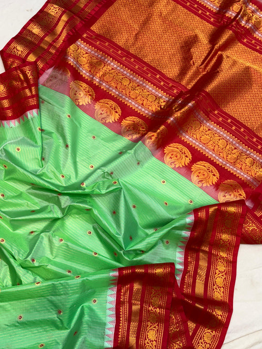 Gadwal Pattu Saree-AM-GPS-GREEN-004