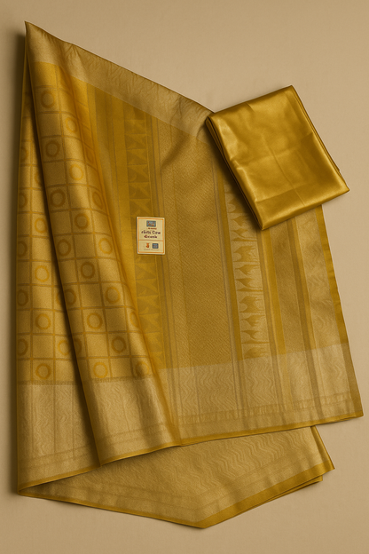 Handloom Kanchi Pattu Saree- AM-KPS-GOLD-001