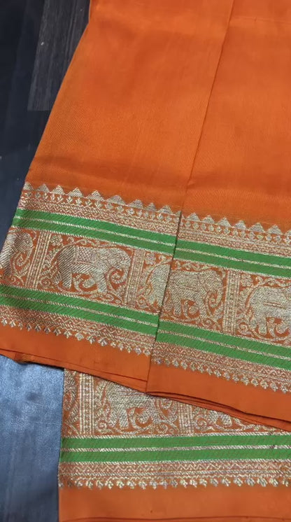 Venkatagiri Pure Pattu Saree-AM-VPPS-ORANGE-010