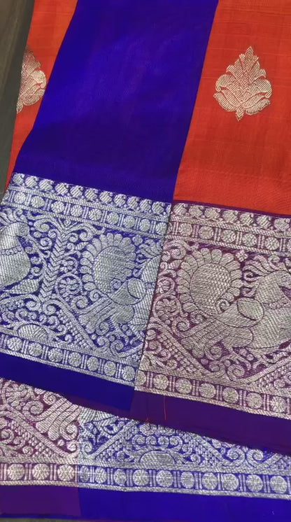 Pure Silk Saree-AM-PSS-ORANGE-001
