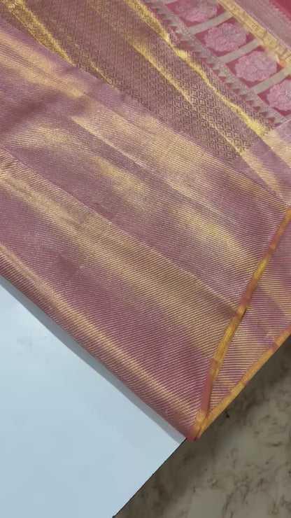 Handloom Kanchi Pattu Saree- AM-KPS-PINK-002