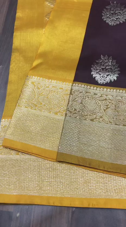 Venkatagiri Pure Pattu Saree-AM-VPPS-DARK MARRON-009