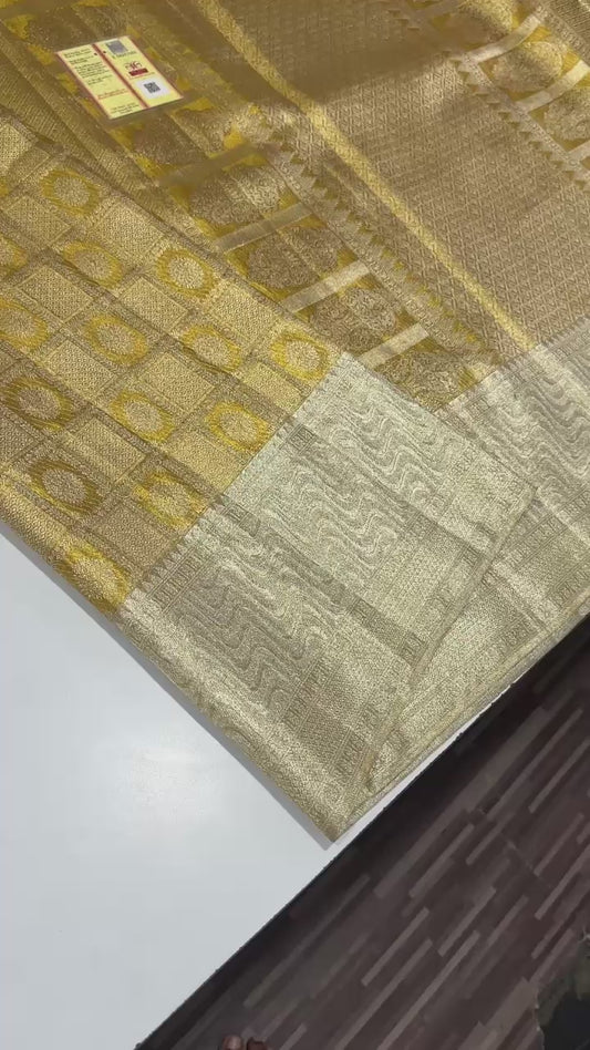 Handloom Kanchi Pattu Saree- AM-KPS-GOLD-001